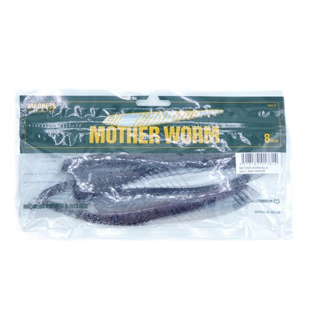 Leurre Souple Madness Mother Worm 8 - 20Cm - Salt N Pepper - Par 4