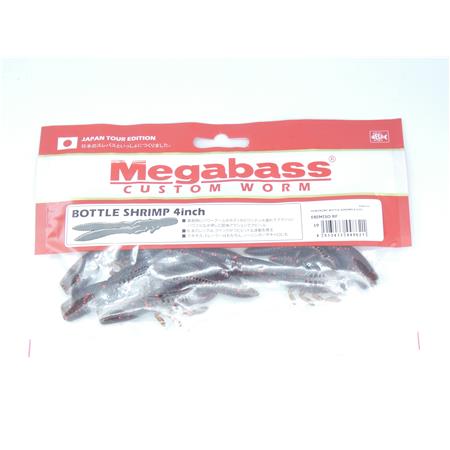 Leurre Souple Megabass Bottle Shrimp 4” - 10Cm - Ebimiso Red Flake - Par 6
