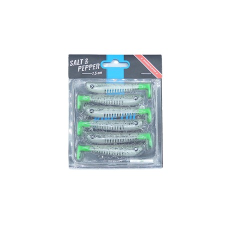 Leurre Souple Monkey Lures King Lui - 7.5Cm - Salt & Pepper - Par 6