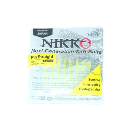 Leurre Souple Nikko Kasei Pin Straight Worm 1.9' - Clear Yellow