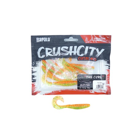 Leurre Souple Rapala Crushcity Curl 3 - 9.2Cm - Fire Flame - Par 8