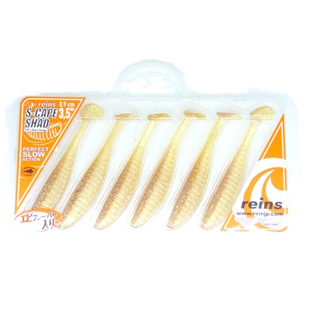 Leurre Souple Reins S-Cape Shad 3.5” - 9Cm - Golden Goby - Par 6