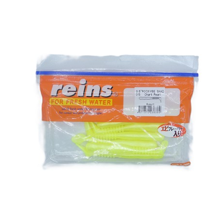 Leurre Souple Reins Rockvibe Shad 3.5” - 9Cm - 015 - Chartreuse Pearl