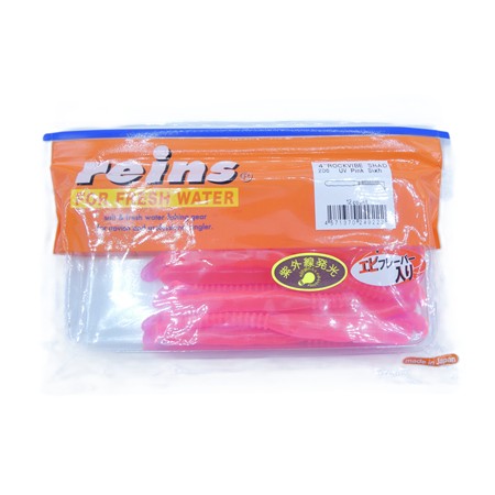 Leurre Souple Reins Rockvibe Shad 4” - 10Cm - 206 - Uv Pink Sight - Par 6