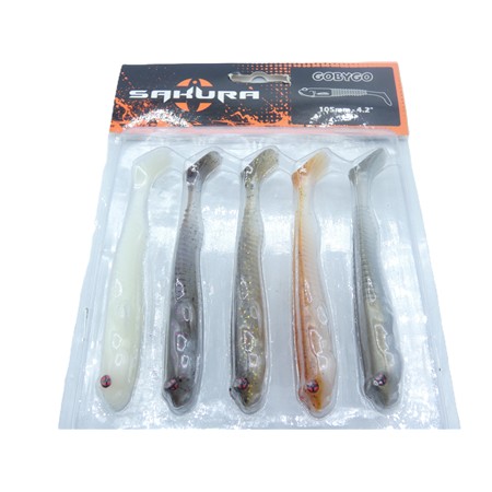 Leurre Souple Sakura Gobygo 105 - 10.5Cm - Clear Water Pack 2 - Par 5