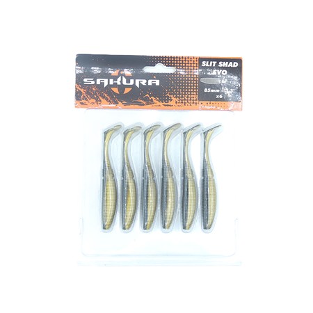 Leurre Souple Sakura Slit Shad Evo - 8.5Cm - 048 - Par 6