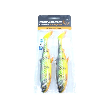 Leurre Souple Savage Gear 3D Herring Shad V2 - 15Cm - Firetiger - Par 2