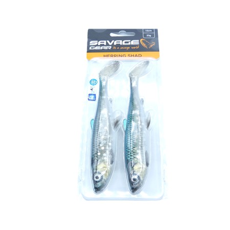 Leurre Souple Savage Gear 3D Herring Shad V2 - 15Cm - Green Silver - Par 2