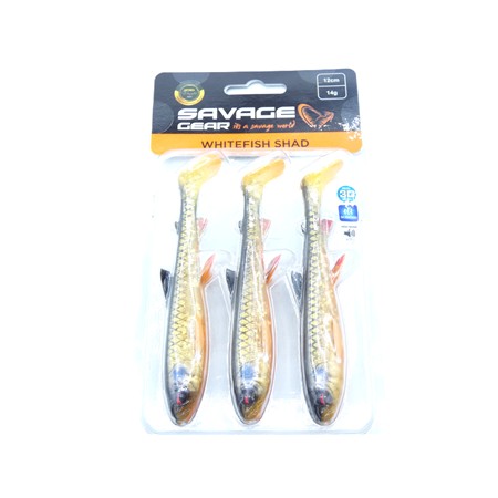 Leurre Souple Savage Gear 3D Whitefish Shad - 12Cm - Dirty Roach - Par 2