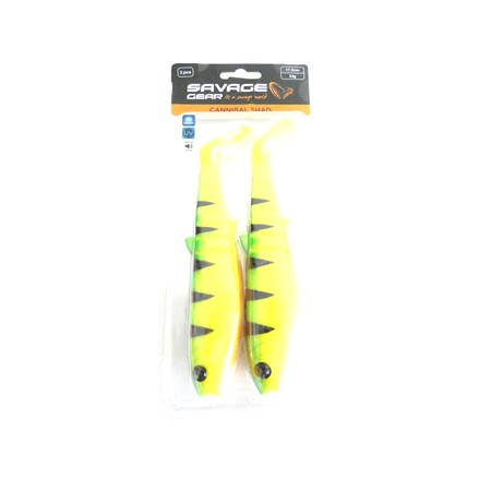 Leurre Souple Savage Gear Cannibal Shad - 17.5Cm - Firetiger - Par 2
