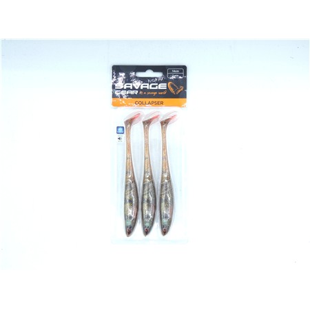 Leurre Souple Savage Gear Collapser - 14Cm - Motoroil Perch Firetail - Par 3