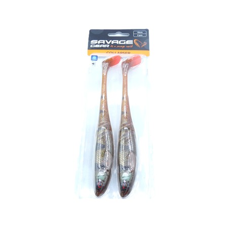 Leurre Souple Savage Gear Collapser - 18Cm - Motoroil Perch Firetail - Par 2