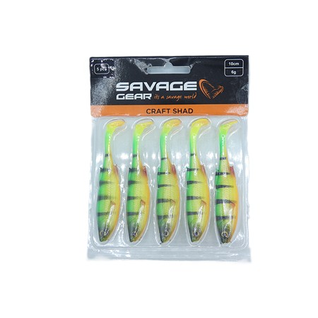 Leurre Souple Savage Gear Craft Shad - 10Cm - Firetiger - Par 5