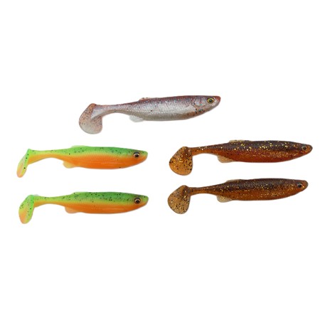 Leurre Souple Savage Gear Fat Minnow T-Tail - 10.5Cm - Darkwater Mix - Par 5