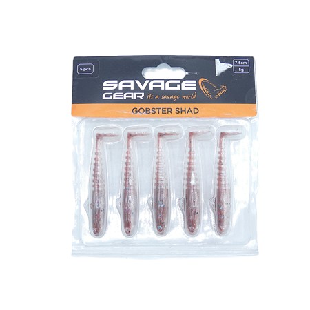 Leurre Souple Savage Gear Gobster Shad - 7.5Cm - Smelt - Par 5