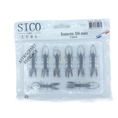 Leurre Souple Sico Lure Insecte - 6Cm - Gammare - Par 8