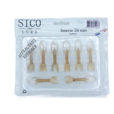 Leurre Souple Sico Lure Insecte - 6Cm - Gammare - Par 8