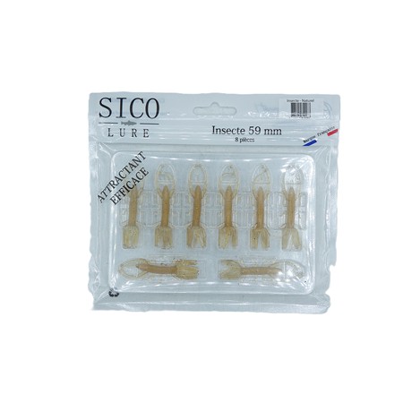 Leurre Souple Sico Lure Insecte - 6Cm - Naturel - Par 8