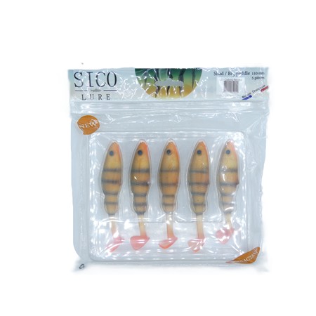 Leurre Souple Sico Lure Shad Big Paddle 110 - 11Cm - Perche - Par 5