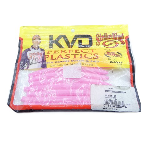 Leurre Souple Strike King Ocho - 10Cm - Bubble Gum - Par 10