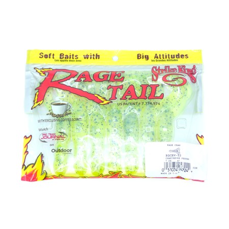 Leurre Souple Strike King Rage Craw - 10Cm - Chartreuse Pepper - Par 7