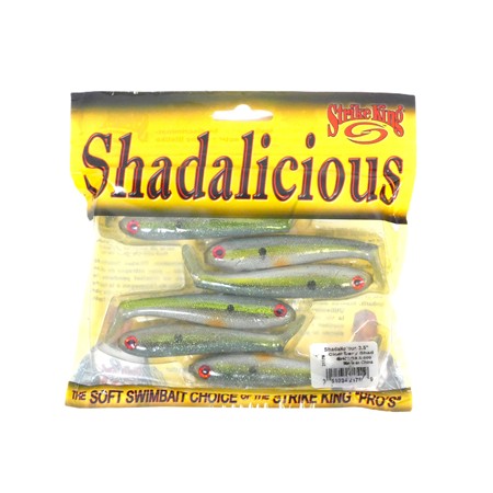 Leurre Souple Strike King Shadalicious - 11.5Cm - Clear Sexy Shad - Par 6