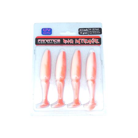 Leurre Souple Stucki Fishing Big Intense Shad - 11.5Cm - Uv-Coral - Par 4