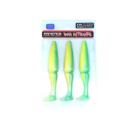 Leurre Souple Stucki Fishing Big Intense Shad - 15Cm - Uv-Chartreuse - Par 3