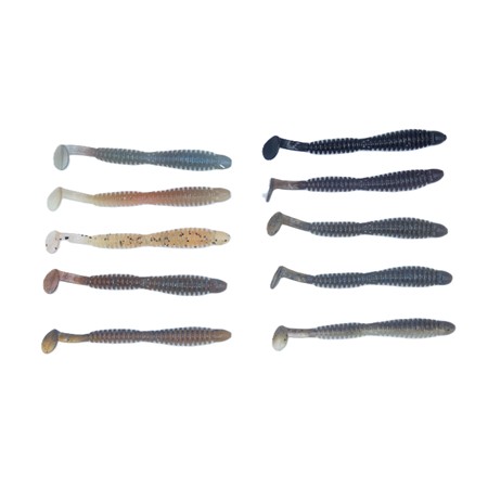 Leurre Souple Tiemco Flexy Shad - Lot De 10 - Par 10