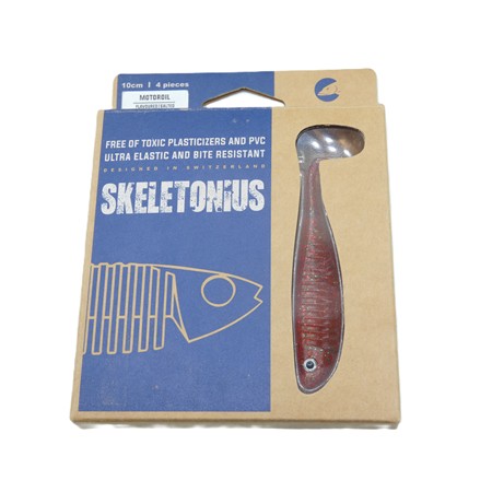 Leurre Souple Toppies Skeletonius - 10Cm - Motoroil - Par 4