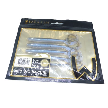 Leurre Souple Westin Ned Worm Curl - 12Cm - Magic Baitfish - Par 5