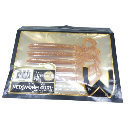 Leurre Souple Westin Ned Worm Curl - 12Cm - Motoroil Pepper - Par 5