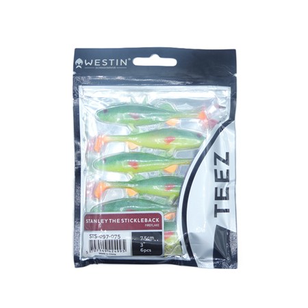 Leurre Souple Westin Stanley The Stickleback Shadtail - 7.5Cm - Dark Water Mix - Par 6