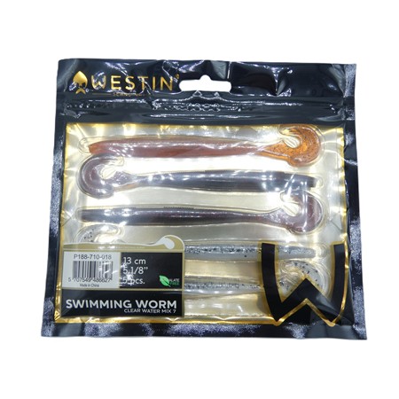 Leurre Souple Westin Swimming Worm - 13Cm - Clear Water Mix 7 - Par 5
