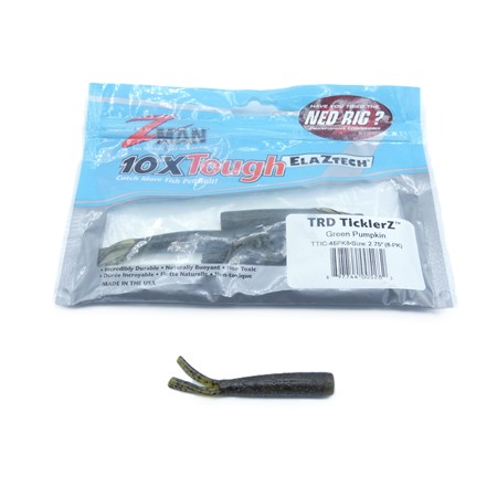 Leurre Souple Zman Trd Ticklerz - 7Cm - Green Pumpkin - Par 8