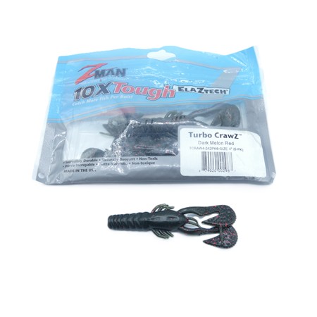 Leurre Souple Zman Turbo Crawz 4'' - 10Cm - Dark Melon Red - Par 6