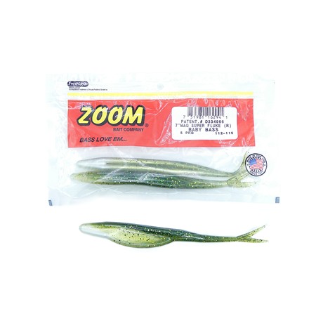 Leurre Souple Zoom Bait Magnum Super Fluke - 18Cm - Baby Bass