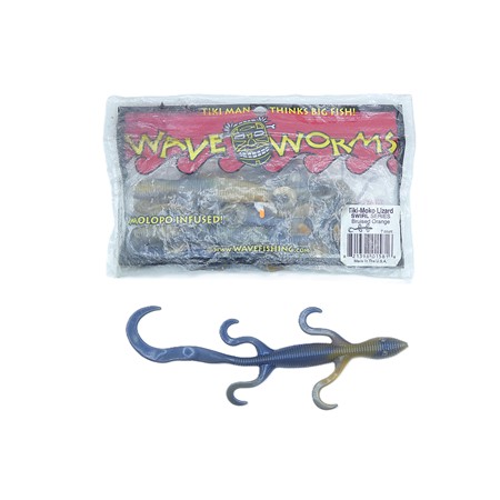 Leurre Wave Worms Tiki Moko Lizard - Bruised Orange