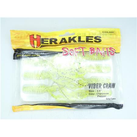 Leurres Souples Herakles Soft Baits Viber Craw - Chartreuse Pepper - Par 7