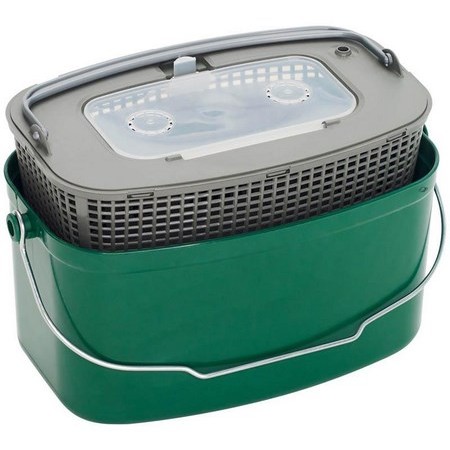 Levend-Aas Emmer Plastilys 7L Neo Vert Fonce + Panier Vivier