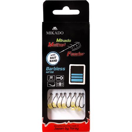 Ligne Montée Mikado With Rubber Barbless Hooks