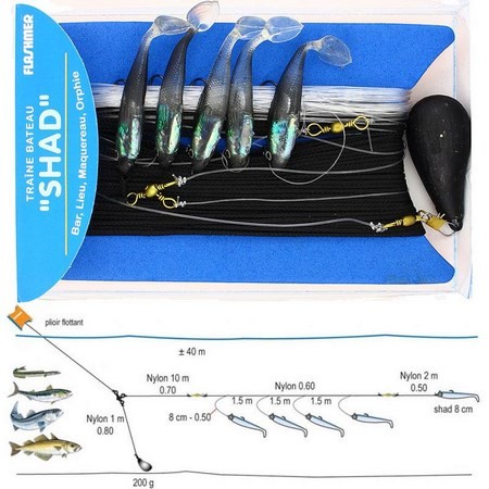 Línea De Arrastre Barco Flashmer Shad