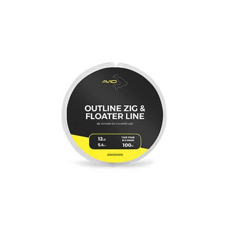 Linha - 100M Avid Carp Outline Zig & Floater Line - 100M