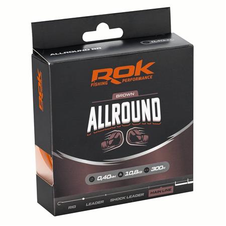 Linha - 300M Rok Fishing Allround Monofilament Brown - 300M