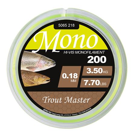 LINHA - CHARTREUSE - 200M TROUT MASTER HI-VIS MONO - CHARTREUSE - 200M