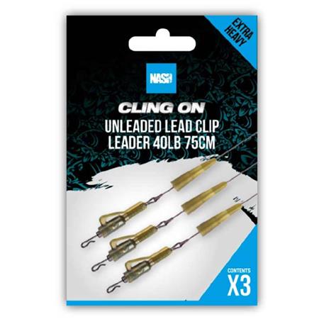 Linha De Fundo Nash Cling On Unleaded Lead Clip Leader