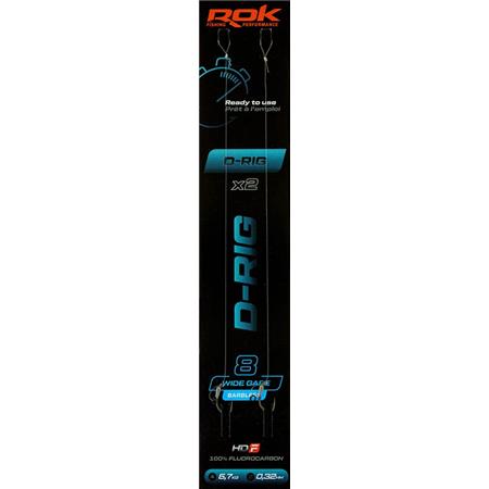 Linha De Fundo Rok Fishing D-Rig Wide Gape Barbless - Pack De 2