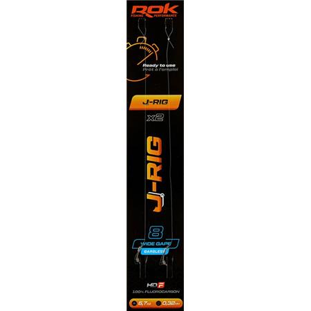 Linha De Fundo Rok Fishing J-Rig Wide Gape Barbless - Pack De 2