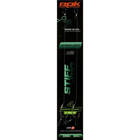 Linha De Fundo Rok Fishing Stiff Rig Curve Shank Barbless - Pack De 2