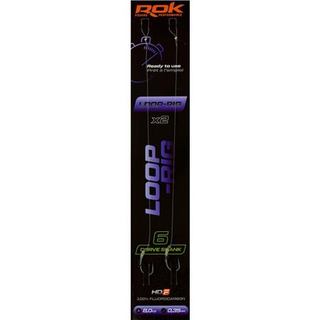 Linha De Líder Rok Fishing Loop Rig Curve Shank - Pack De 2